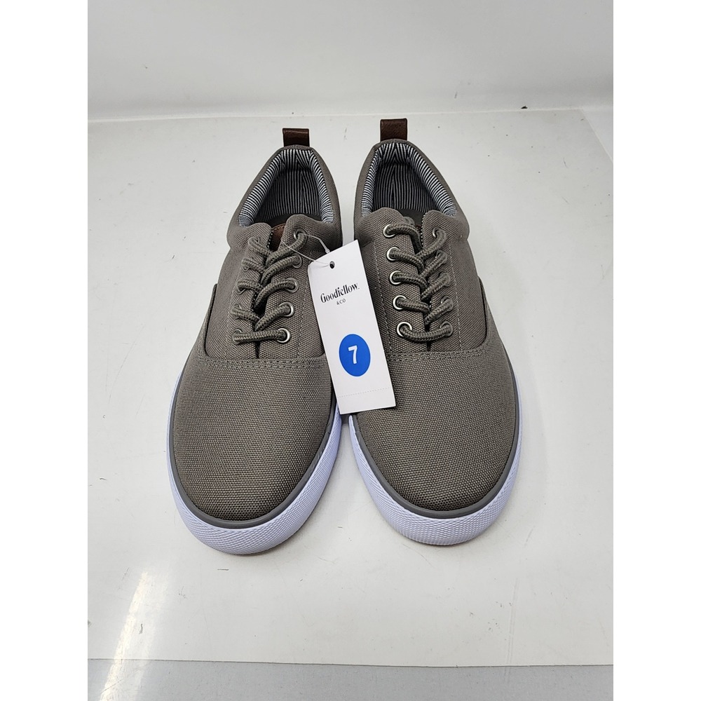 Goodfellow & Co Mens Brady Lace Up Canvas Sneakers Gray Casual Athletic Size 7
